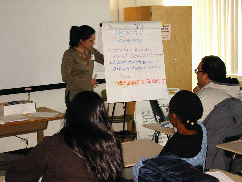 AI Mini-Conference 08.jpg - Christina Vargas, the AIUSA Ralph J. Bunche Fellow, was happy to explain diversifcation to us in her workshop.